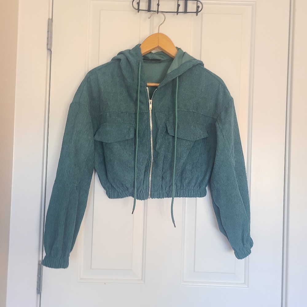 SHEIN Green Jade Turquoise Cropped jacket Size 2